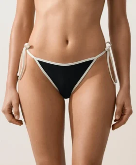 Contrast Trim Medium-Coverage Tie Bikini Briefs
