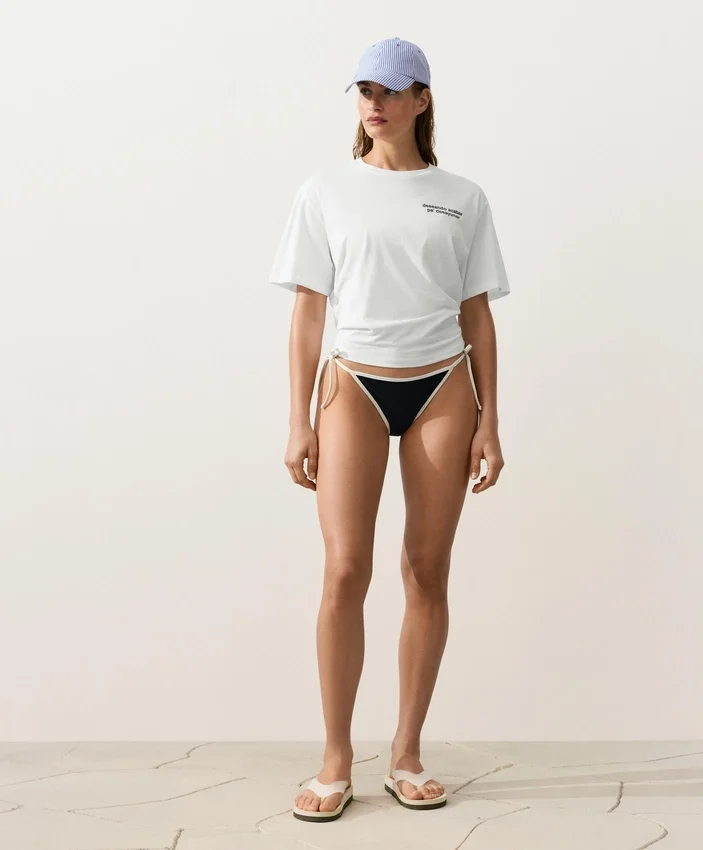 Contrast Trim Medium-Coverage Tie Bikini Briefs Contrast Trim Medium-Coverage Tie Bikini Briefs
