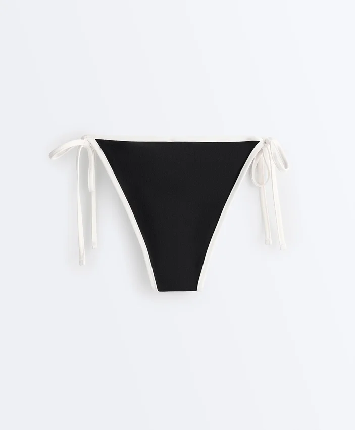 Contrast Trim Medium-Coverage Tie Bikini Briefs Contrast Trim Medium-Coverage Tie Bikini Briefs