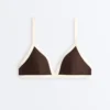 Contrast Trim Triangle Bikini Top Contrast Trim Triangle Bikini Top