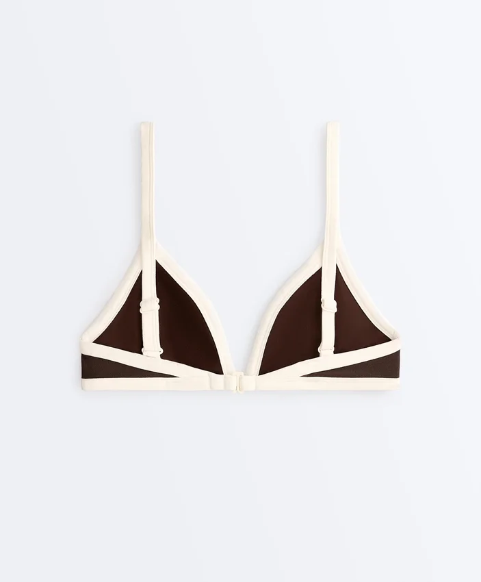 Contrast Trim Triangle Bikini Top Contrast Trim Triangle Bikini Top