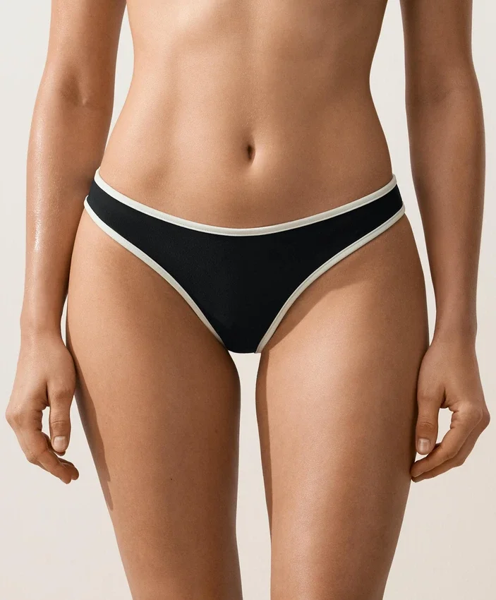 Contrast Trim U-Cut Thong Bikini Briefs Contrast Trim U-Cut Thong Bikini Briefs