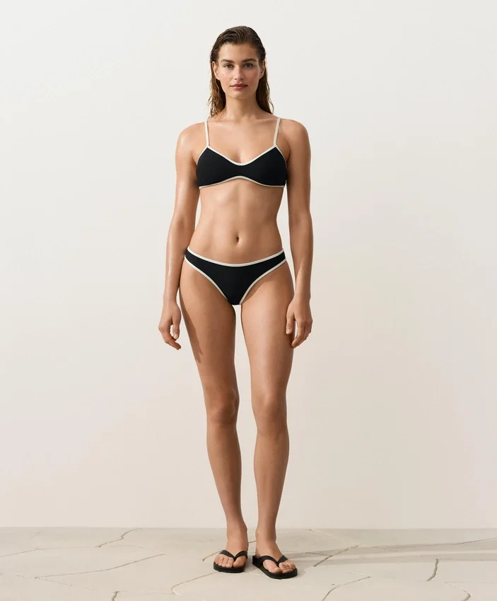 Contrast Trim U-Cut Thong Bikini Briefs Contrast Trim U-Cut Thong Bikini Briefs