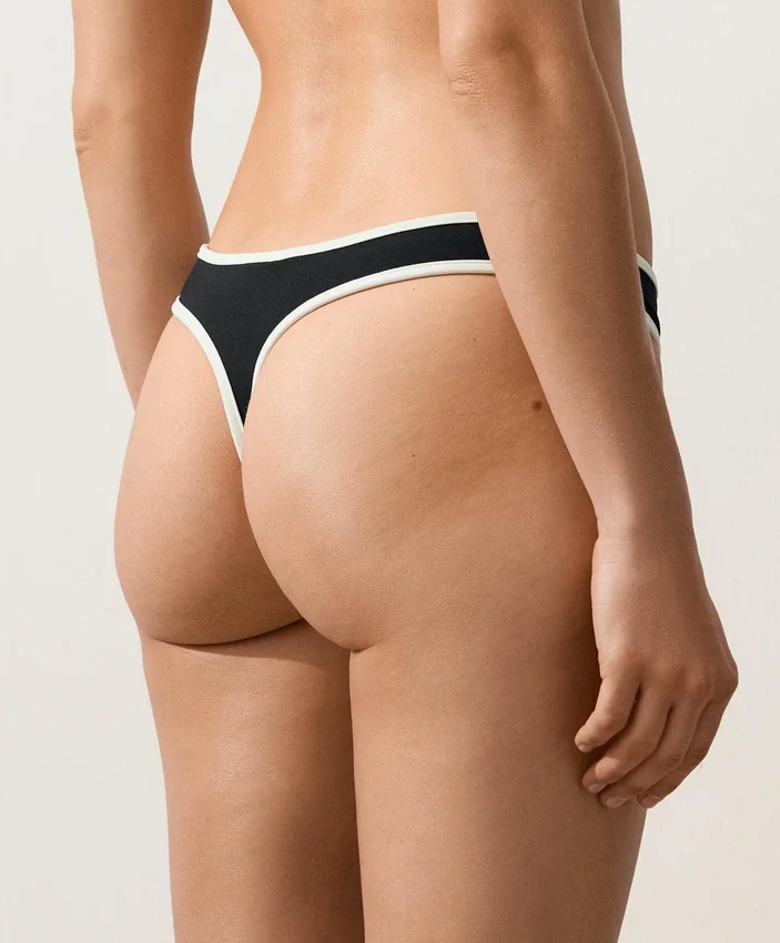 Contrast Trim U-Cut Thong Bikini Briefs Contrast Trim U-Cut Thong Bikini Briefs