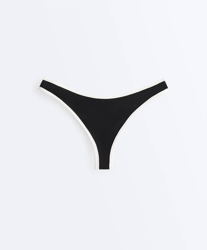 Contrast Trim U-Cut Thong Bikini Briefs Contrast Trim U-Cut Thong Bikini Briefs