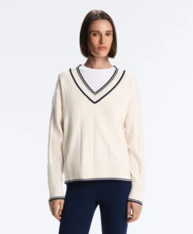 Contrast V-Neck Knit Jumper Contrast V-Neck Knit Jumper