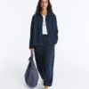 Cotton Blend Balloon Trousers