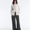 Cotton Blend Check Long Sleeve Shirt