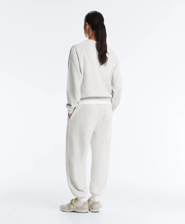 Round Neck Fleece Cotton Blend Marl Sweatshirt Round Neck Fleece Cotton Blend Marl Sweatshirt