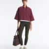 Cotton Blend Polo Sweatshirt with Wide Sleeves Cotton Blend Polo Sweatshirt with Wide Sleeves