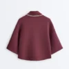 Cotton Blend Polo Sweatshirt with Wide Sleeves Cotton Blend Polo Sweatshirt with Wide Sleeves