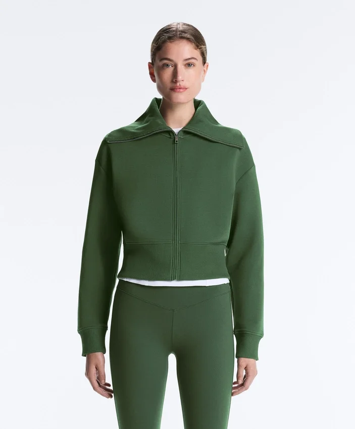 Cotton Blend Raised Neck Jacket Cotton Blend Raised Neck Jacket