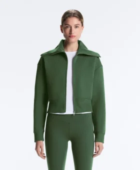 Cotton Blend Raised Neck Jacket