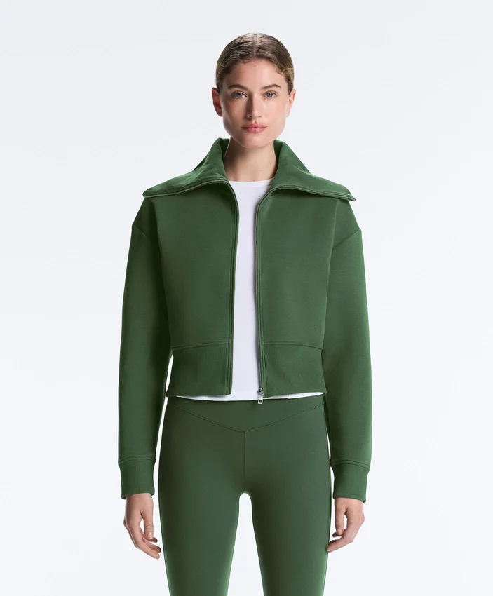 Cotton Blend Raised Neck Jacket Cotton Blend Raised Neck Jacket
