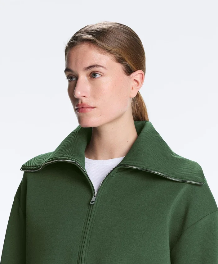 Cotton Blend Raised Neck Jacket Cotton Blend Raised Neck Jacket