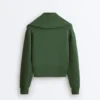 Cotton Blend Raised Neck Jacket Cotton Blend Raised Neck Jacket