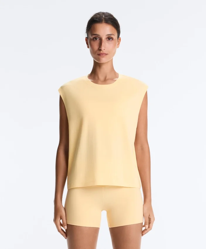 Cotton Blend Sleeveless T-Shirt Cotton Blend Sleeveless T-Shirt