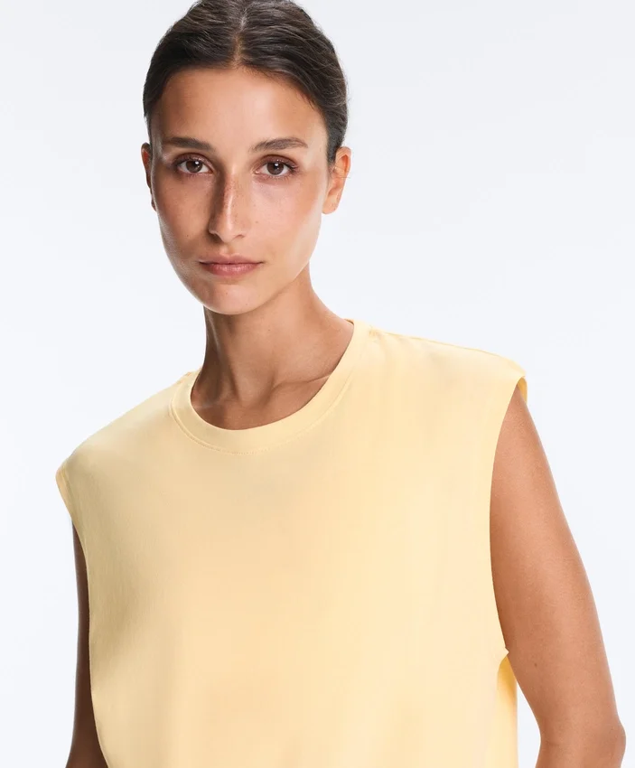 Cotton Blend Sleeveless T-Shirt Cotton Blend Sleeveless T-Shirt