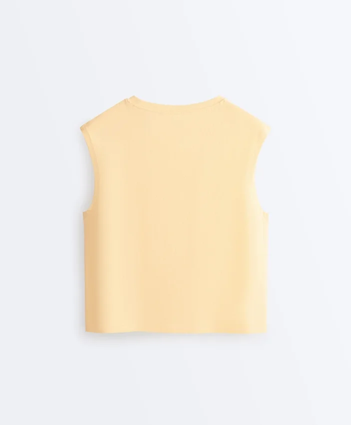Cotton Blend Sleeveless T-Shirt Cotton Blend Sleeveless T-Shirt