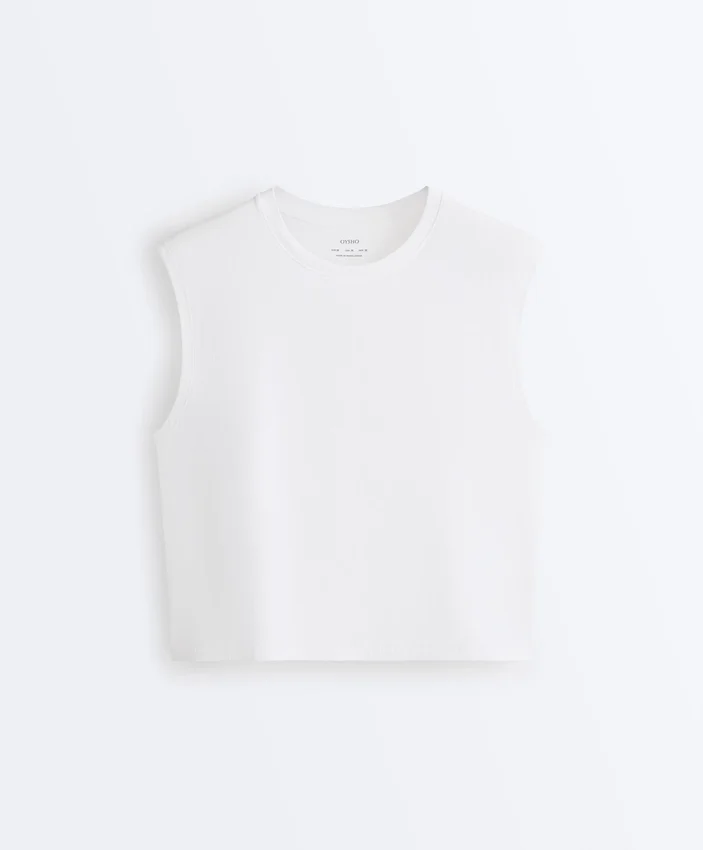 Cotton Blend Sleeveless T-Shirt Cotton Blend Sleeveless T-Shirt