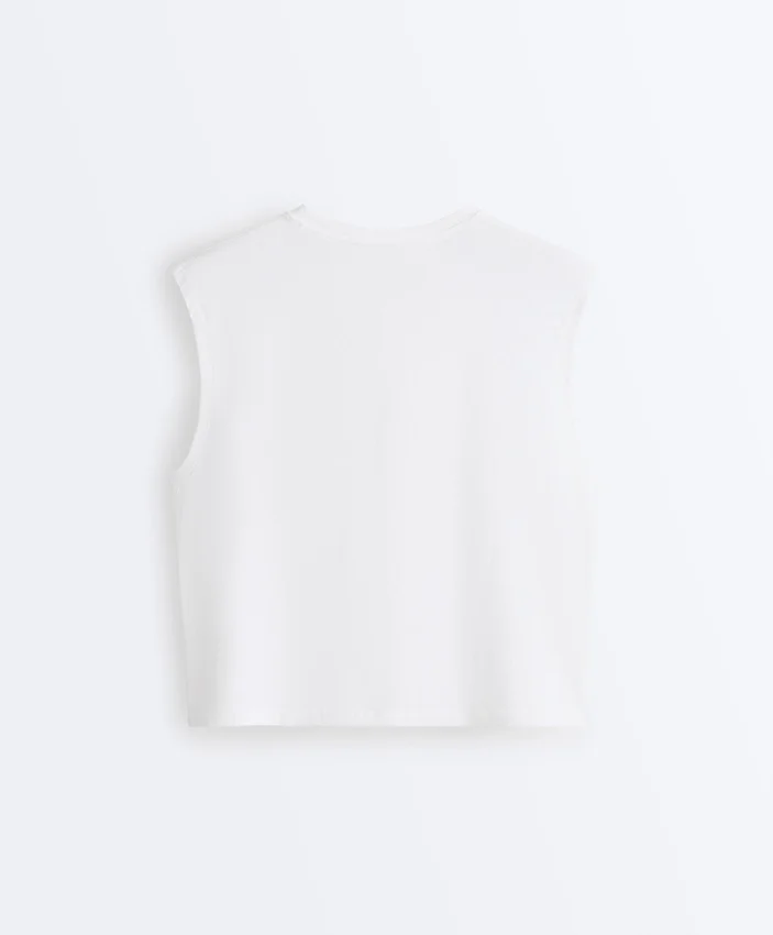 Cotton Blend Sleeveless T-Shirt Cotton Blend Sleeveless T-Shirt