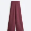 Cotton Blend Straight-Leg Trousers