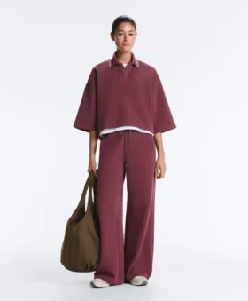 Cotton Blend Straight-Leg Trousers