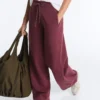 Cotton Blend Straight-Leg Trousers