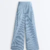 Cotton Blend Striped Straight-Leg Trousers Cotton Blend Striped Straight-Leg Trousers