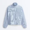 Cotton Blend Striped Track Jacket