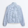 Cotton Blend Striped Track Jacket
