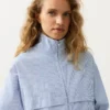 Cotton Blend Striped Track Jacket