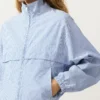 Cotton Blend Striped Track Jacket