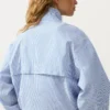 Cotton Blend Striped Track Jacket