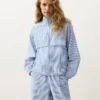 Cotton Blend Striped Track Jacket
