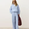 Cotton Blend Striped Track Jacket