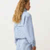 Cotton Blend Striped Track Jacket