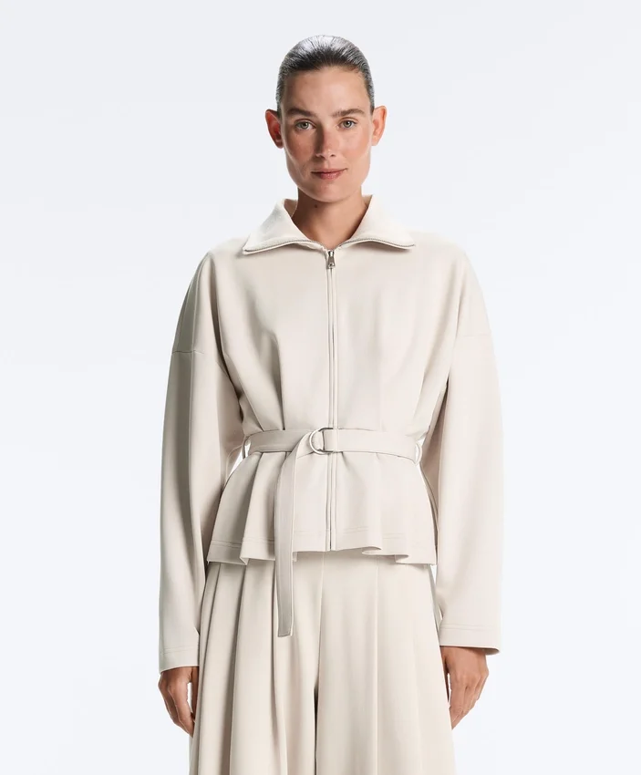 Cotton Piqué Belted Jacket Cotton Piqué Belted Jacket