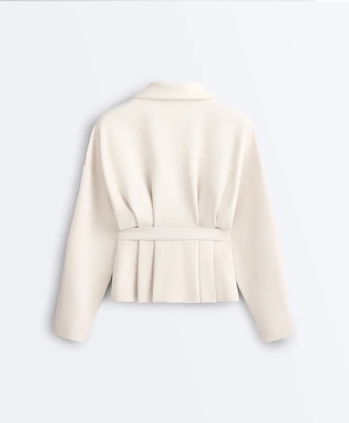 Cotton Piqué Belted Jacket Cotton Piqué Belted Jacket