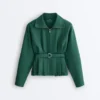 Cotton Piqué Belted Jacket