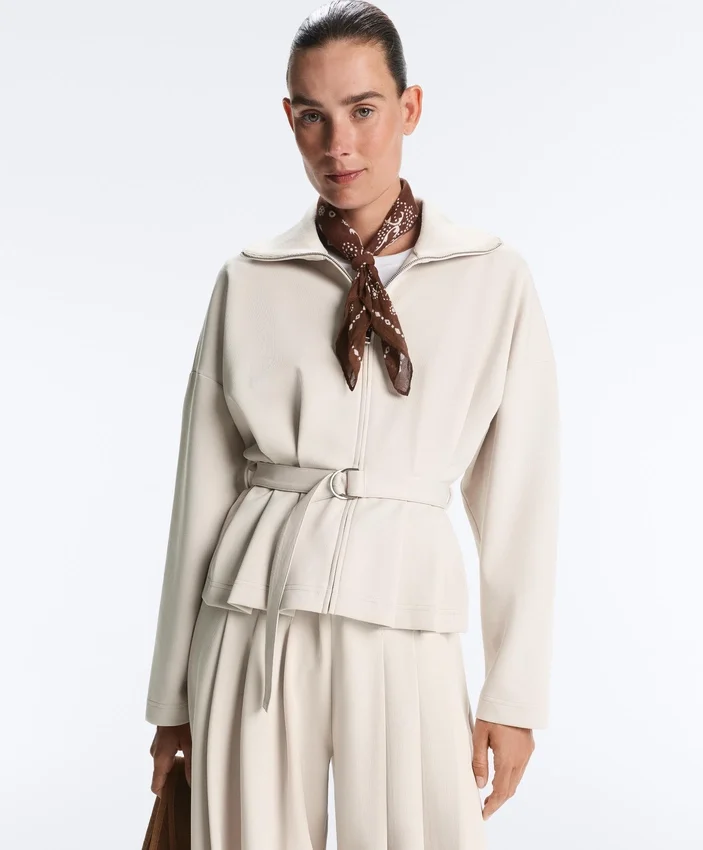 Cotton Piqué Belted Jacket Cotton Piqué Belted Jacket
