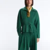 Cotton Piqué Belted Jacket