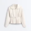 Cotton Piqué Belted Jacket Cotton Piqué Belted Jacket