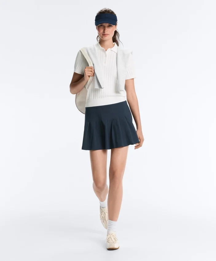 Cotton Piqué Pleated Mini Skirt Cotton Piqué Pleated Mini Skirt