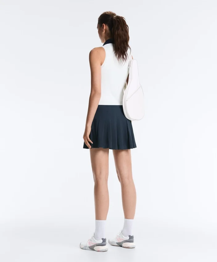 Cotton Piqué Pleated Mini Skirt Cotton Piqué Pleated Mini Skirt