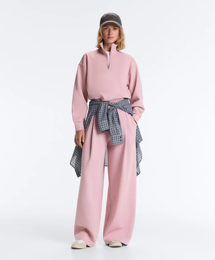 Cotton Piqué Pleated Straight-Leg Trousers Cotton Piqué Pleated Straight-Leg Trousers