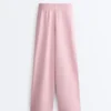 Cotton Piqué Pleated Straight-Leg Trousers Cotton Piqué Pleated Straight-Leg Trousers