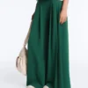 Cotton Wide-Leg Pique Trousers with Pleats Cotton Wide-Leg Pique Trousers with Pleats