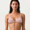 Crochet Stripe Triangle Bikini Top