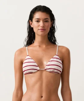Crochet Stripe Triangle Bikini Top Crochet Stripe Triangle Bikini Top